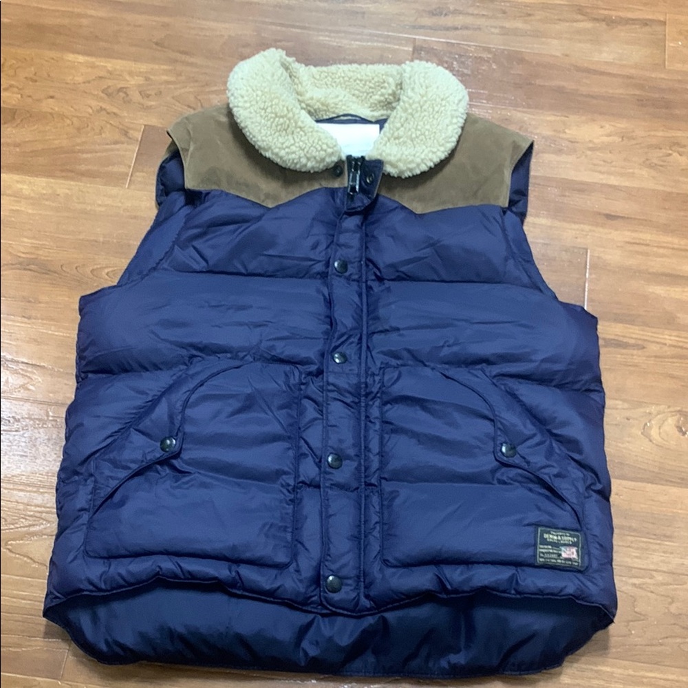 Ralph Lauren Denim Supply Puffer Vest with Sherpa Collar